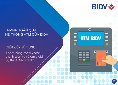 Hướng dẫn Phụ huynh thanh toán qua Hệ thống ATM của ngân hàng BIDV