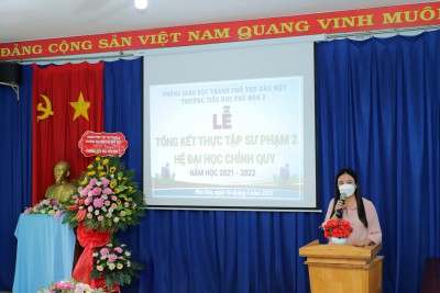 Trường Tiểu học Phú Hòa 3 tổ chức buổi tổng kết thực tập sư phạm năm học 2021-2022