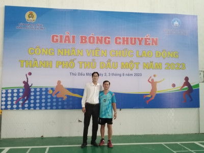 Công đoàn viên CĐCS Trường Tiểu học Phú Hòa 3 tham gia giải Bóng chuyền nam, nữ công nhân viên chức, người lao động  thành phố Thủ Dầu Một năm 2023