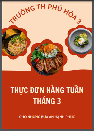 Thực đơn tuần 8 (Từ ngày 21/10/2024 đến 25/10/2024)