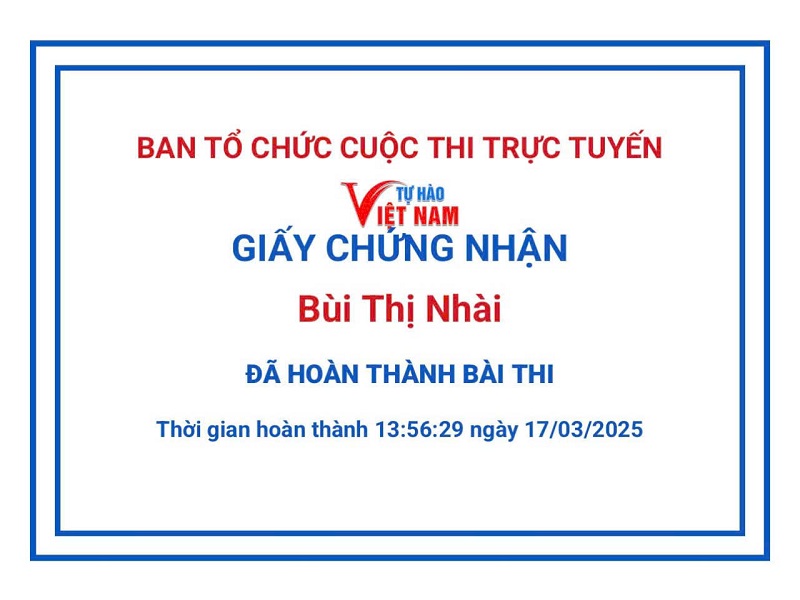 Công đoàn cơ sở Trường Tiểu học Phú Hòa 3 tiếp tục tham gia Cuộc thi trực tuyến "Tự hào Việt Nam" Tuần 2